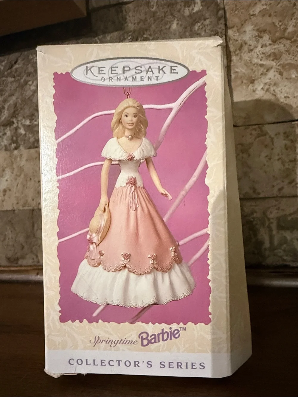 Hallmark Springtime Barbie Ornament - Pink and White - Picture 1 of 2